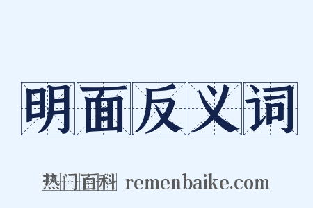 明面反义词是什么意思的图片
